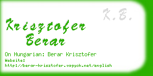 krisztofer berar business card